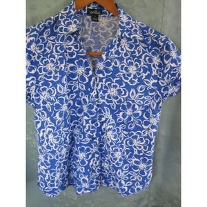 Erika Shirt Size Small Blue Floral Print Top